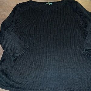 Lauren by Ralph Lauren 3/4 sweater. Black. Cotton.3X.